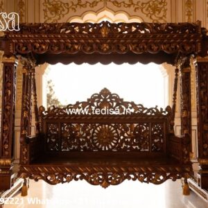 Handcrafted Wood Carving Swing Design with Rich Detailing No-6221