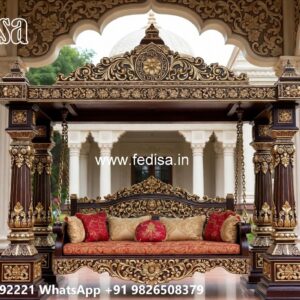 Luxury Wooden Swing Design with Intricate Carving Work No-6223