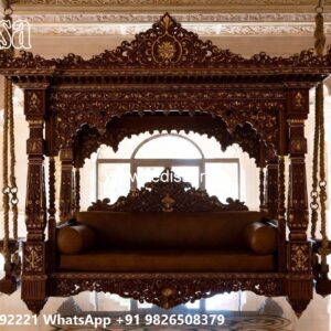 Indoor Wood Carving Swing Design with Premium Finish No-6227