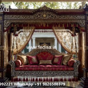 Premium Wood Carving Swing Design with Elegant Curves No-6233