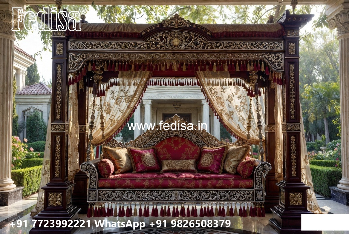 Premium Wood Carving Swing Design with Elegant Curves No-6233