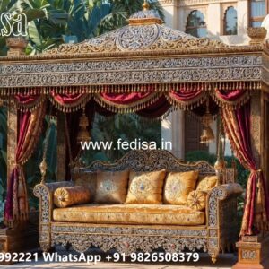 Handcrafted Wood Carving Swing Design for Grand Interiors No-6234