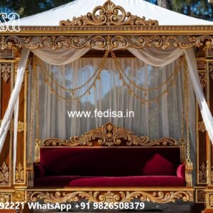 Wood Carving Swing Design with Artistic Floral Motifs No-6236