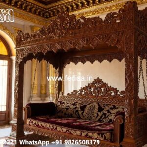 Indoor Wood Carving Swing Design for Stylish Home Ambience No-6239