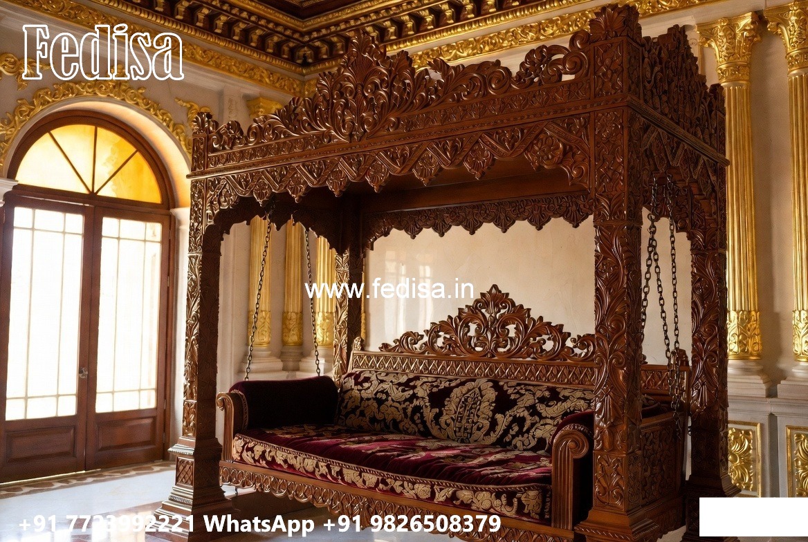 Indoor Wood Carving Swing Design for Stylish Home Ambience No-6239