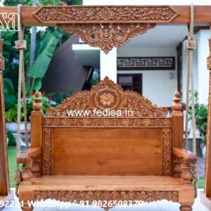 Stylish Wood Carving Swing Design with Traditional Charm No-6244