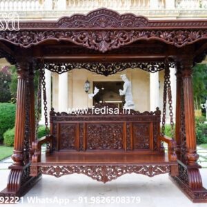 Handcrafted Wood Carving Swing Design with Palace Elegance No-6247