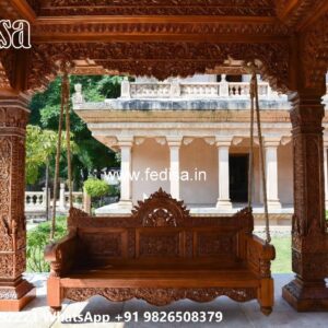 Wood Carving Swing Design with Elegant Decorative Finish No-6248