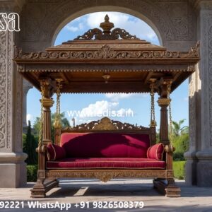 Luxury Wood Carving Swing Design for Relaxing Indoor Spaces No-6249