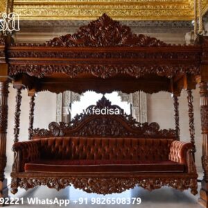 Classic Wood Carving Swing Design with Timeless Elegance No-6250