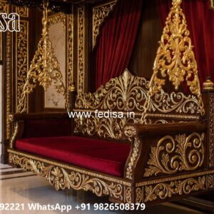 Wood Carving Swing Design with Intricate Wooden Patterns No-6251