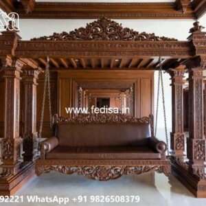 Traditional Wood Carving Swing Design for Indian Homes No-6256