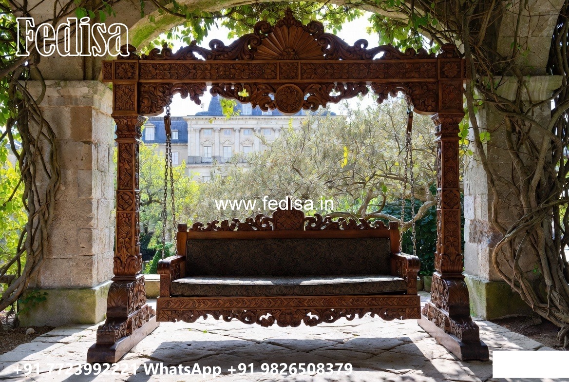 Stylish Wood Carving Swing Design for Modern Interiors No-6259