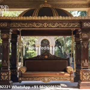 Handcrafted Wood Carving Swing Design for Elegant Hall Decor No-6261