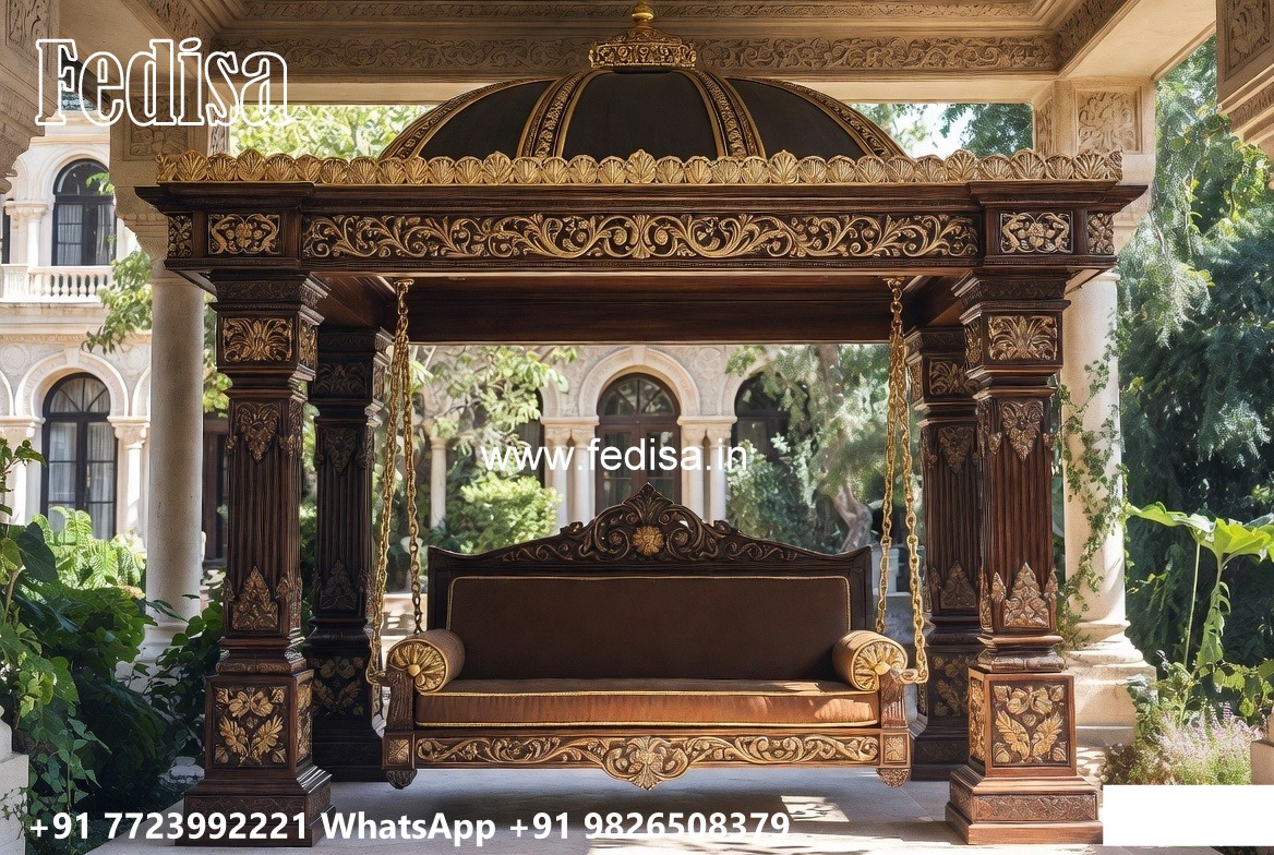 Handcrafted Wood Carving Swing Design for Elegant Hall Decor No-6261