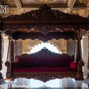 Royal Wood Carving Swing Design for Grand Villa Interiors No-6263