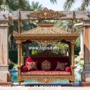 Beautiful Wood Carving Swing Design with Antique Charm No-6264