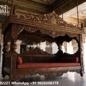 Stylish Wood Carving Swing Design for Heritage Homes No-6269