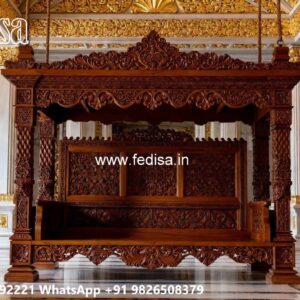 Traditional Wood Carving Swing Design with Elegant Finish No-6271