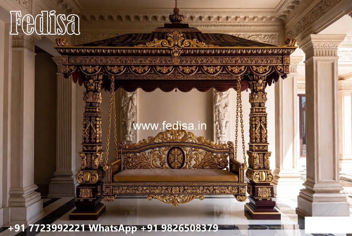 Beautiful Wood Carving Swing Design for Indoor Hall Areas No-6278