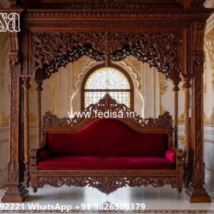 Indoor Wood Carving Swing Design with Artistic Charm No-6279