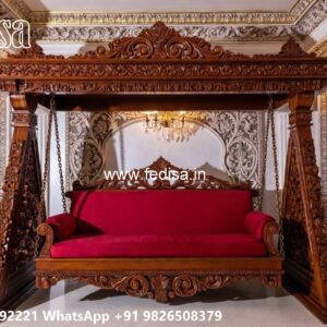 Premium Wood Carving Swing Design with Wooden Elegance No-6281