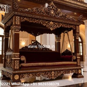 Artistic Wood Carving Swing Design with Antique Appeal No-6282