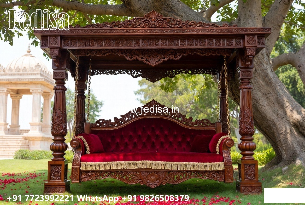 Traditional Wood Carving Swing Design with Royal Comfort No-6284