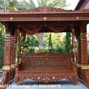 Royal Wood Carving Swing Design with Floral Artwork No-6287