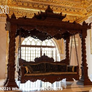 Royal Wood Carving Swing Design with Palace Inspired Carving No-6297
