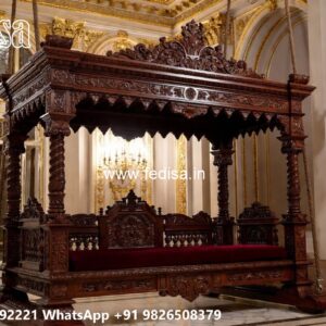 Elegant Wood Carving Swing Design with Vintage Wooden Appeal No-6299