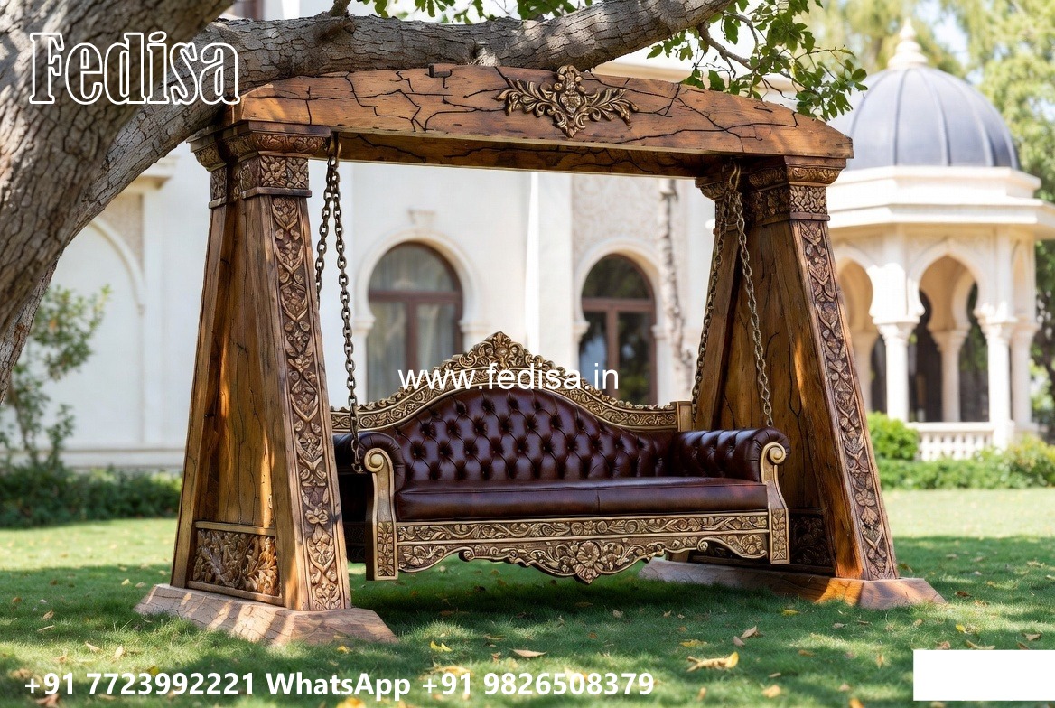 Artistic Wooden Swing Design with Elegant Finishing No-6331