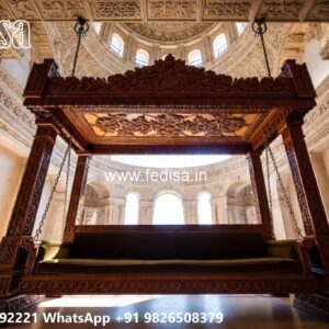 Wooden Swing Design with Rich Teak Wood Texture No-6336