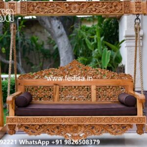 Decorative Wooden Swing Design for Elegant Sitting Area No-6337
