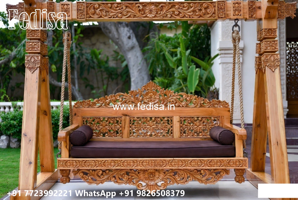 Decorative Wooden Swing Design for Elegant Sitting Area No-6337