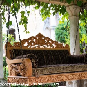 Wooden Swing Design with Royal Palace Inspired Look No-6340