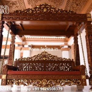 Wooden Swing Design with Intricate Handcrafted Details No-6342