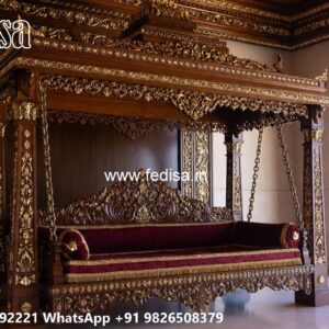 Wooden Swing Design with Beautiful Decorative Carvings No-6347