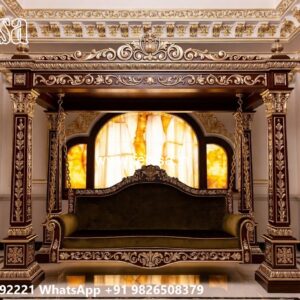 Wooden Swing Design with Elegant Brass Accessories No-6350