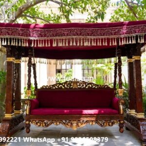 Wooden Swing Design with Comfortable Cushion Seating No-6356