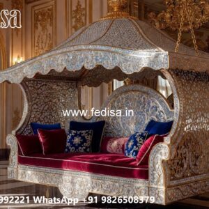 Wooden Swing Design with Artistic Floral Engraving No-6358