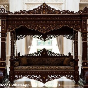 Wooden Swing Design with Antique Polish Finishing No-6366
