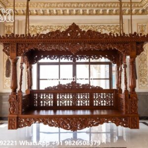 Wooden Swing Design for Traditional Indian Interior Decor No-6369