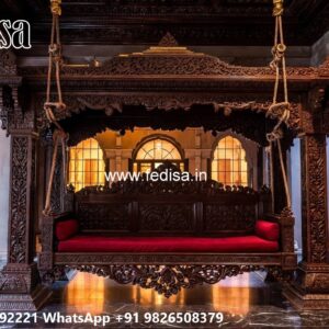 Wooden Swing Design with Elegant Carved Backrest No-6381