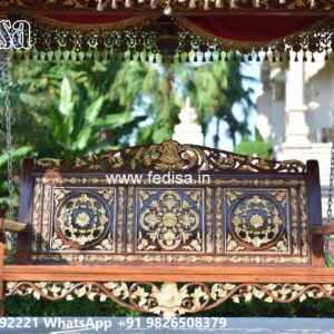 Stylish Wooden Swing Design for Relaxed Home Decor No-6384