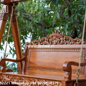 Wooden Swing Design with Classic Wooden Detailing No-6389