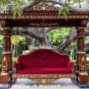Wooden Classic Swing Design with Floral Detailing No-6555