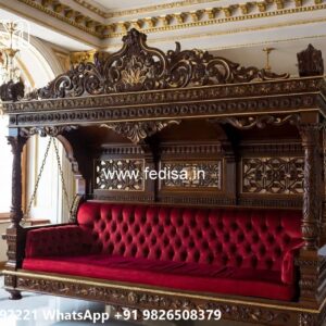 Luxury Wood Carving Swing Design for Indoor Home Decor No-6654