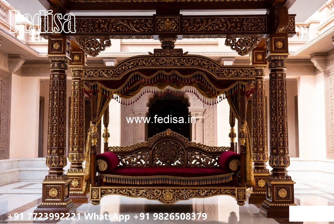 Beautiful Wood Carving Swing Design for Hall Decoration No-6659