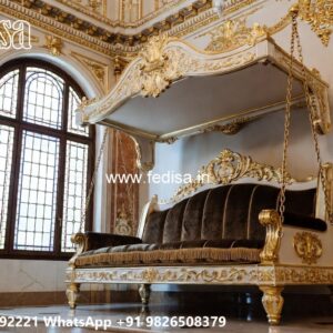 Elegant Wood Carving Swing Design with Handcrafted Details No-6660